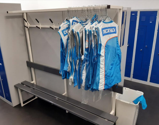 Banc Vestiaire Bois Hêtre 150x42x40 Cm - Pour Salle Sport, Piscine, Avec étagère Chaussures